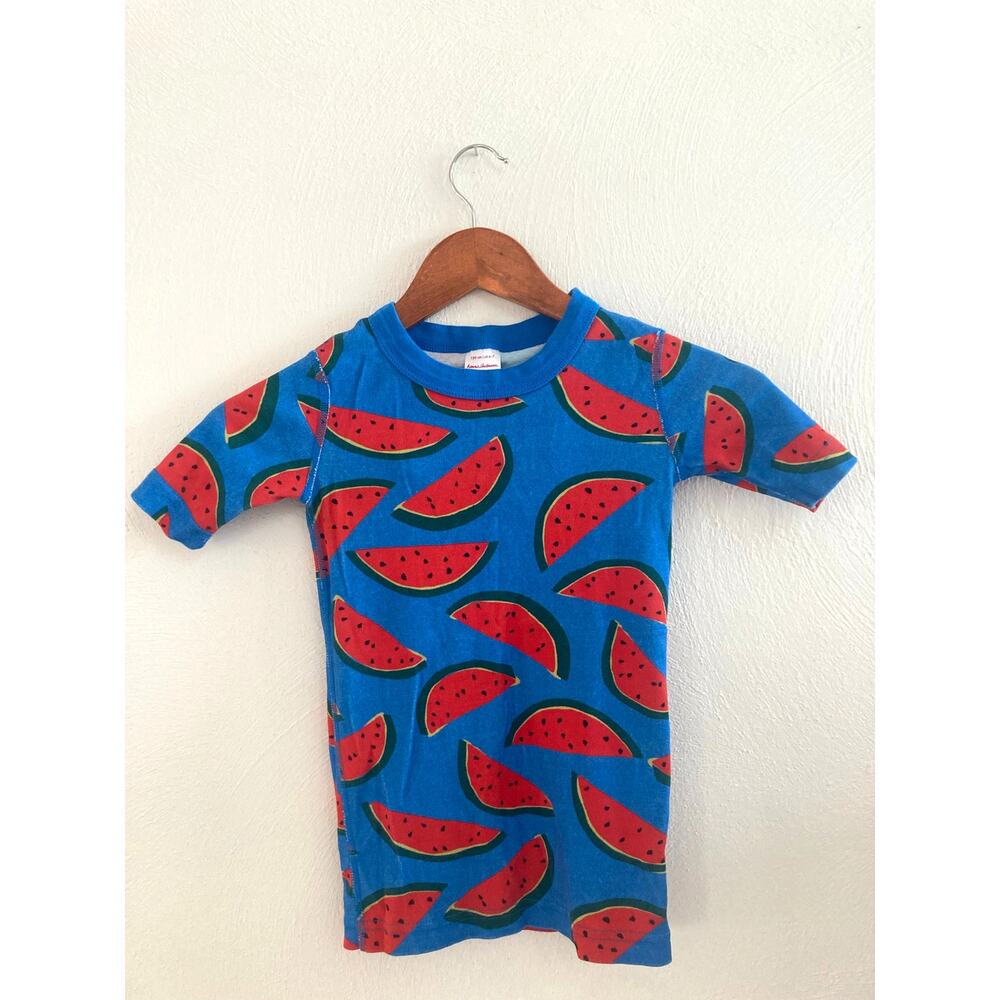 Hanna Andersson Summer Sweet On Equator Blue Watermelon Pajama Top Tshirt 6-7 - Picture 2 of 5